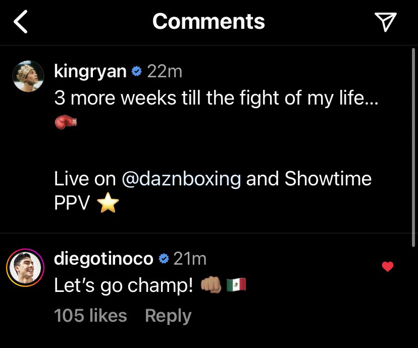 gizmo_277's tweet photo. Even Diego Tinoco (actor from the show โon my blockโ) is rooting for Ryan Garcia in his upcoming fight against Tank ๐ฅ #2rounds #DavisGarcia https://t.co/f1joZ1mkjt