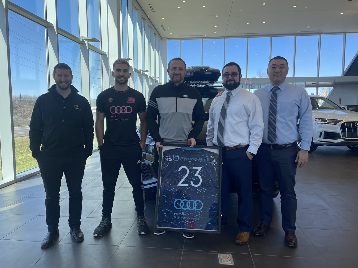 AudiAllentown's tweet photo. Another year of supporting the best in Pennsylvania soccer! 

Audi Allentown is proud to be sponsoring @paprimefc once again. Here's to a winning season ahead! ⚽🏆

#cioccaonsocial  #AudiAllentown #PennsylvaniaPrime #SoccerSponsorship #DrivingSuccess https://t.co/KTMTc7HlcA
