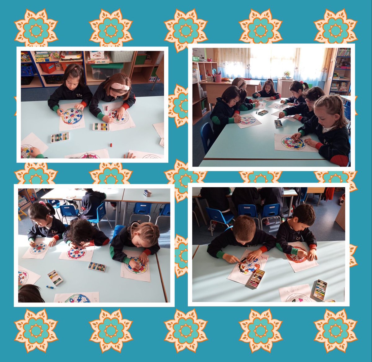 infantilarra's tweet photo. Terminamos la sesión de modelo G pintando mandalas para relajarnos.
#3ºInfantil #modelog #relajación https://t.co/5dTQTyDeLL