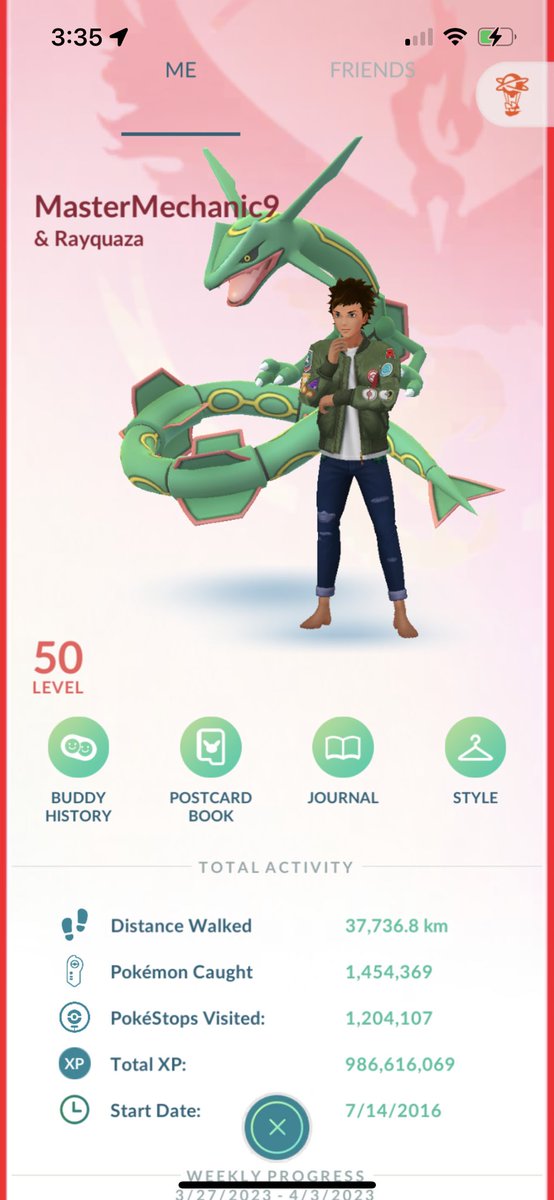 MasterMechanc9's tweet photo. Almost made it to 1 billion XP before the end of Pokémon go. Obviously niantic doesn’t really care about the community as a whole or the relationships built through the game from both in person and remote raids. Looks like I’ll be quitting @NianticHelp #PokemonGO https://t.co/bsYeQLpzZb