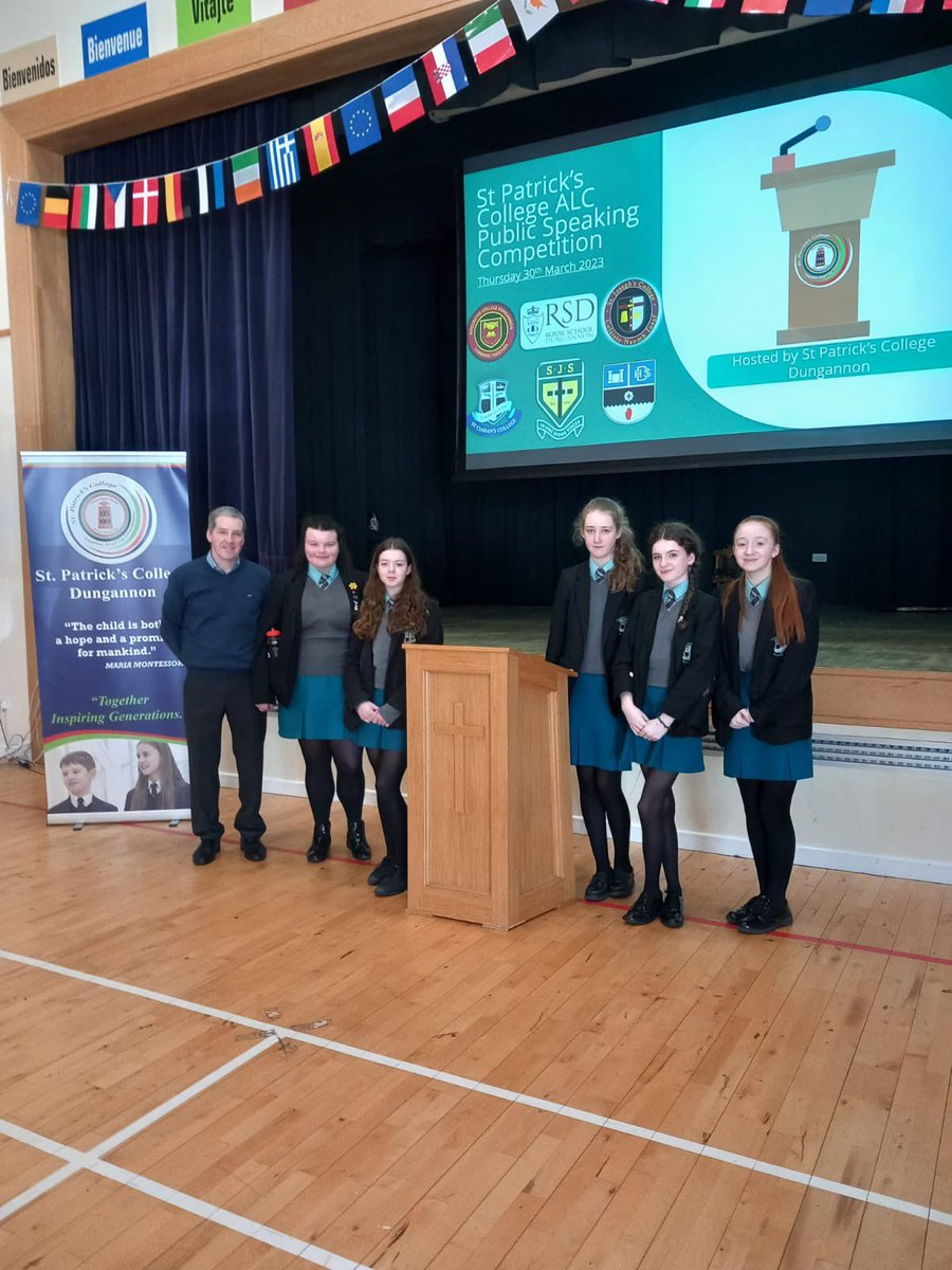 Well done to our KS3 pupils who competed in the ALC Public Speaking Competition today at @StPatsCollege. Our girls spoke very well and delivered thought provoking speeches for all 💫💬