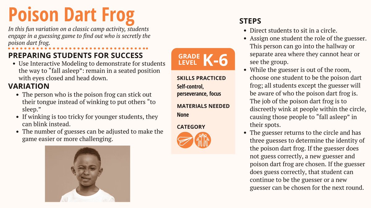 With 50 More Energizers! Purposeful Play That Leads to Learning, you can prioritize movement in your classroom, with energizers like this Poison Dart Frog activity. Get your copy today bit.ly/3Qz5O2c