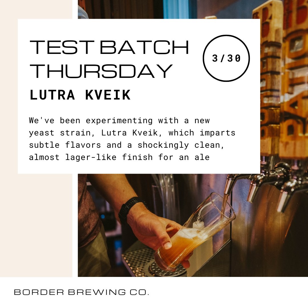 We've been experimenting with a new yeast strain, Lutra Kveik, which imparts subtle flavors and a shockingly clean, almost lager-like finish for an ale - come check it out tonight from 4-9pm while supplies last!