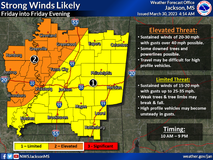 ⚠️Severe thunderstorms are likely late Friday afternoon into the overnight hours, especially across far northern portions of the area. Damaging wind gusts, hail, and tornadoes are expected. Also strong southerly winds with gusts over 40 mph are possible tomorrow as well