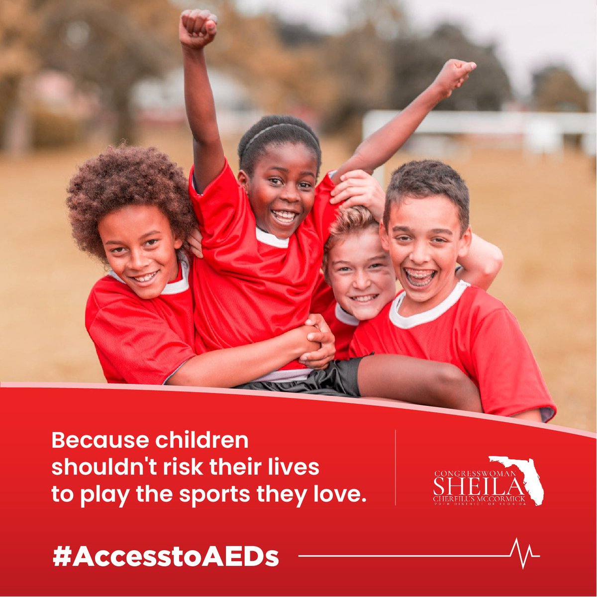 We are proud to support the “Access to AEDs Act” in Congress along with @CongresswomanSC , @HamlinIsland ,@American_Heart , and the @NFL . This bipartisan bill will save lives and better protect our youth and student-athletes across the country. #AccesstoAEDs #AEDsSaveLives