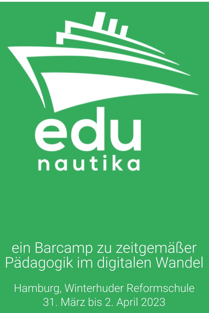 @medienzentrumharburg@bildung.social (@medienzentrumh) on Twitter photo Morgen auf der #edunautika23 #edunautika mit vielen tollen Menschen. Wir freuen uns z.B. auf @bruceguetta@bildung.social @thepauker@bildung.social @ebildungslabor@digitalcourage.social @joeran@mastodon.social @bastihirsch@bildung.social @Gibro@bildung.social Morgen auf der #edunautika23 #edunautika mit vielen tollen Menschen. Wir freuen uns z.B. auf @bruceguetta@bildung.social @thepauker@bildung.social @ebildungslabor@digitalcourage.social @joeran@mastodon.social @bastihirsch@bildung.social @Gibro@bildung.social