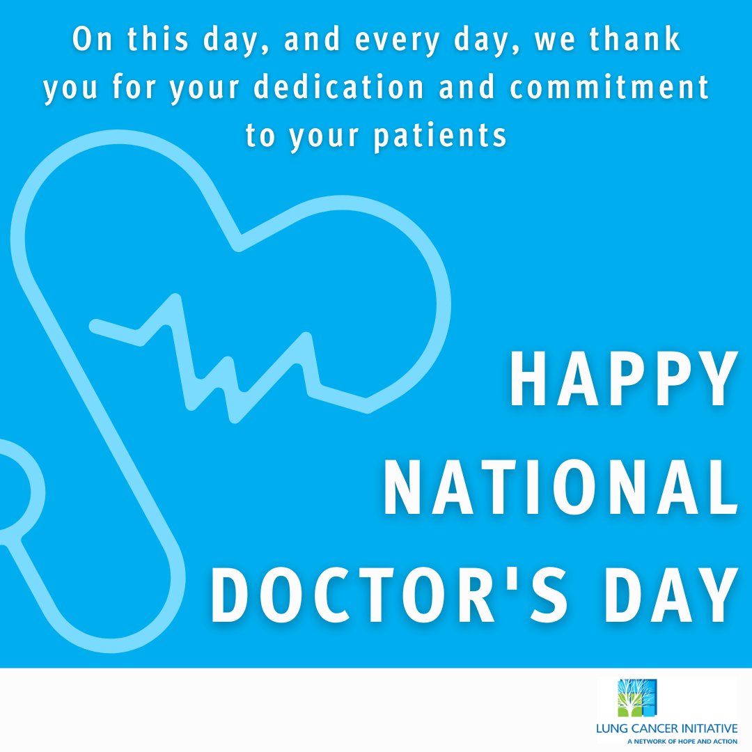 In honor of National Doctors’ Day, we want to thank all of the caring, compassionate, and highly skilled physicians who show up every day for their patients. Thank you to all the physicians across our network serving our lung cancer community! 

#nclungcancer #doctorsday