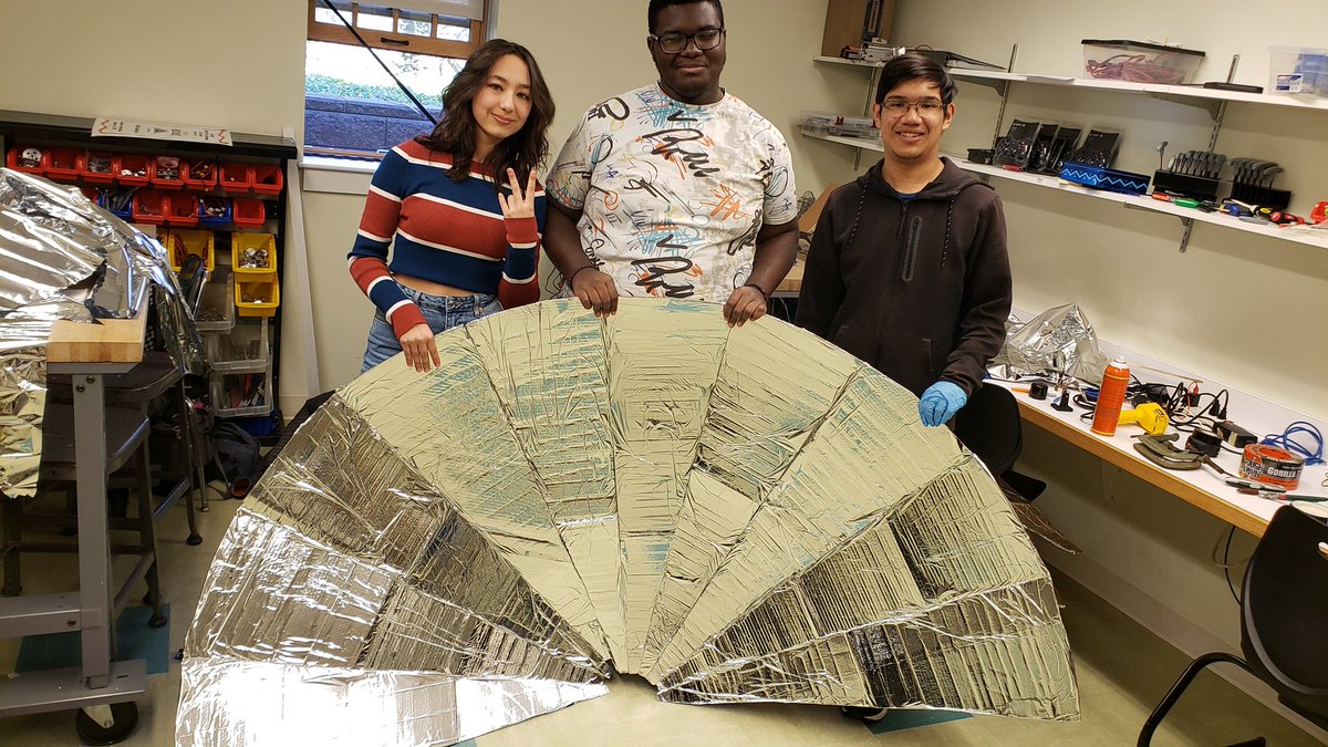 MOmilianMFS's tweet photo. Our parabolic solar oven is more than half done.  Hopefully it will be sunny when we finish tomorrow @mfsfox . https://t.co/9qqkkooBOK