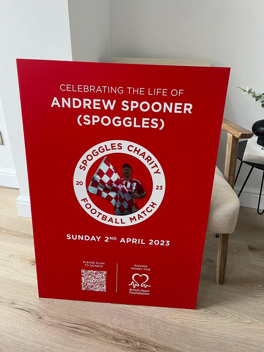 An message from Chloe Spooner.

Sunday 2nd April - Greenfields MD - KO: 2pm

Planning a day that you would have loved ⚽️

A day all about celebrating YOU Dad! 

All money raised will be going to British Heart Foundation ❤️

£2 entry for Adults - Children free