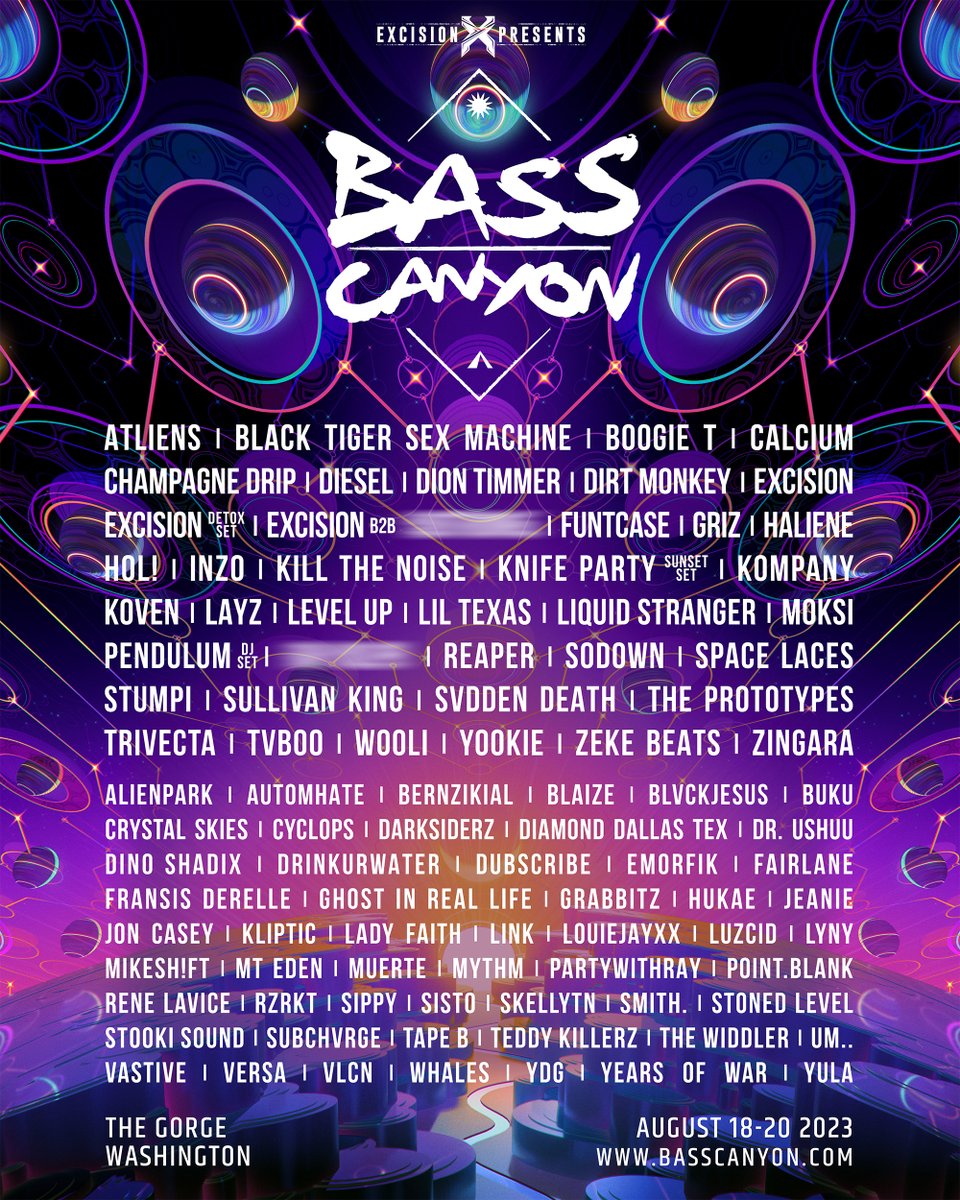 Bass Canyon lineup