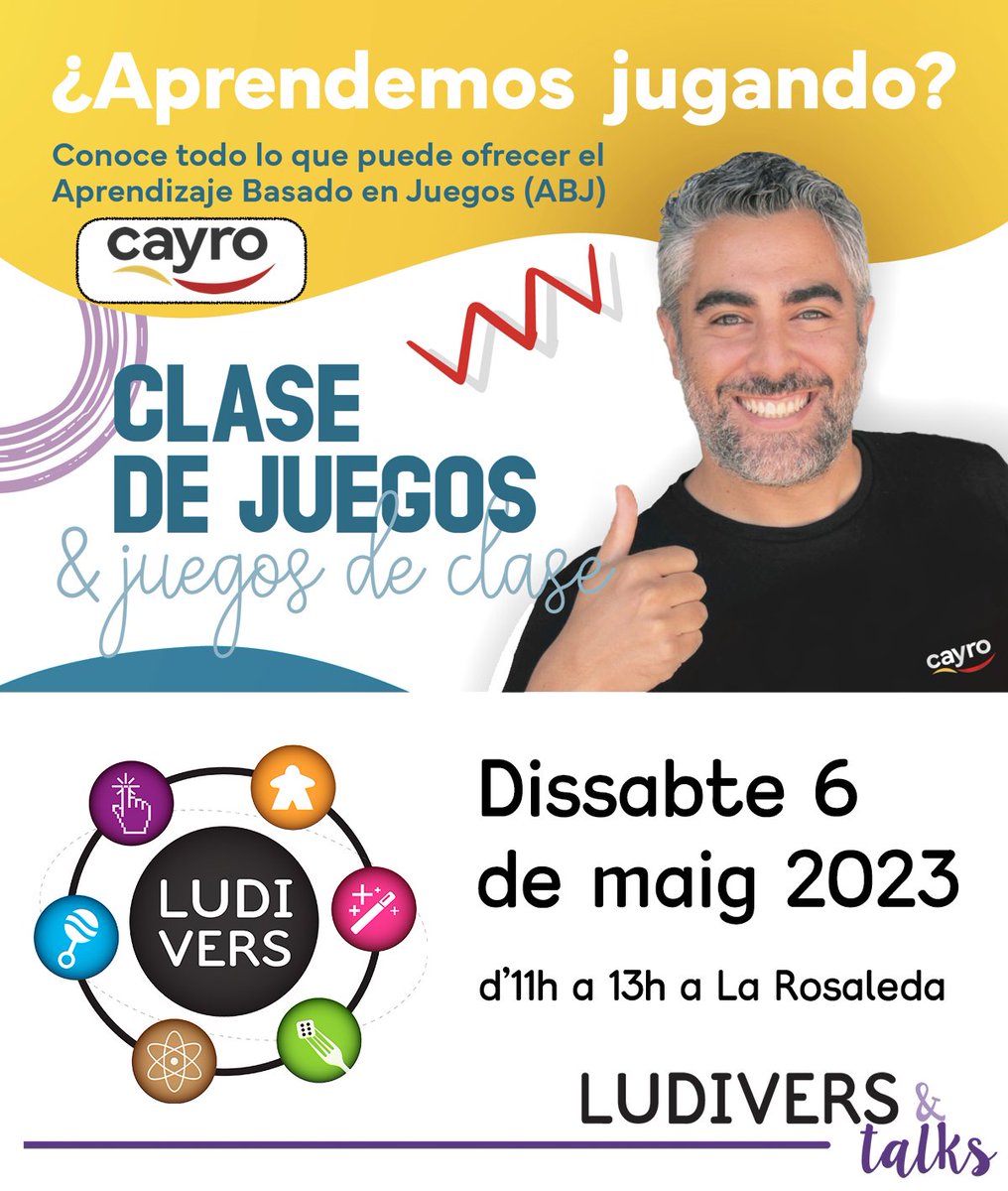 LUDIVERS (@ludiversgirona) on Twitter photo 📣Vols introduir el joc de taula com a metodologia a l'aula?
Oferim gratuïtament la formació: Introducció a l’ABJ amb "CLASE DE JUEGOS" de <a href="/CayroTheGames/">Nunca dejes de jugar</a>
📅 6 maig 🕚 11h📍Ludivers
ℹ️ forms.gle/SMz8oLhtWQeiZC…
(Places limitades)
#ludiversgirona #abj #aprenentatgebasatenjocs 📣Vols introduir el joc de taula com a metodologia a l'aula?
Oferim gratuïtament la formació: Introducció a l’ABJ amb "CLASE DE JUEGOS" de <a href="/CayroTheGames/">Nunca dejes de jugar</a>
📅 6 maig 🕚 11h📍Ludivers
ℹ️ forms.gle/SMz8oLhtWQeiZC…
(Places limitades)
#ludiversgirona #abj #aprenentatgebasatenjocs