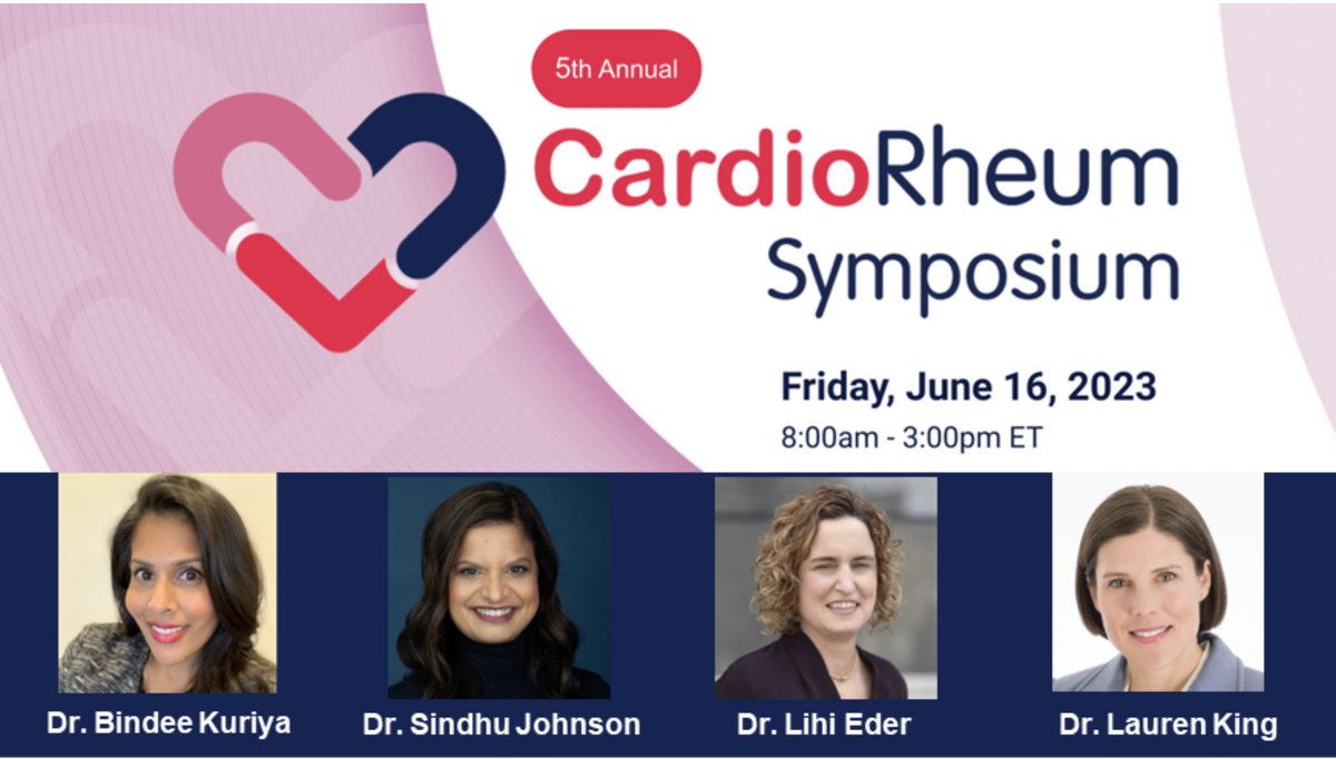 We can heart-ly wait for the upcoming @CardioRheum_Net Symposium that will feature a number of @UofTRheum faculty (+ many others!). 🗓️ June 16, 2023 📍#virtual 👉Register here: cardiorheum.org/symposium