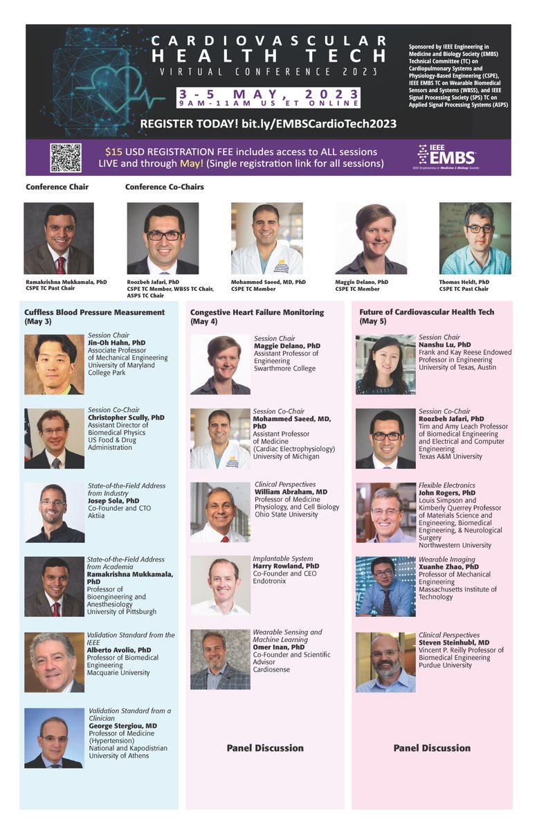 nanshulu's tweet photo. Excited to announce an all-star lineup of speakers for the 2nd Annual Cardiovascular Health Tech Virtual Conference May 3-5 @IEEEorg @IEEEembs! Don't miss out on the latest innovations in heart health. Register now & join us. #CardiovascularHealth #HeartTech #HealthcareInnovation https://t.co/goXjU2WpGY