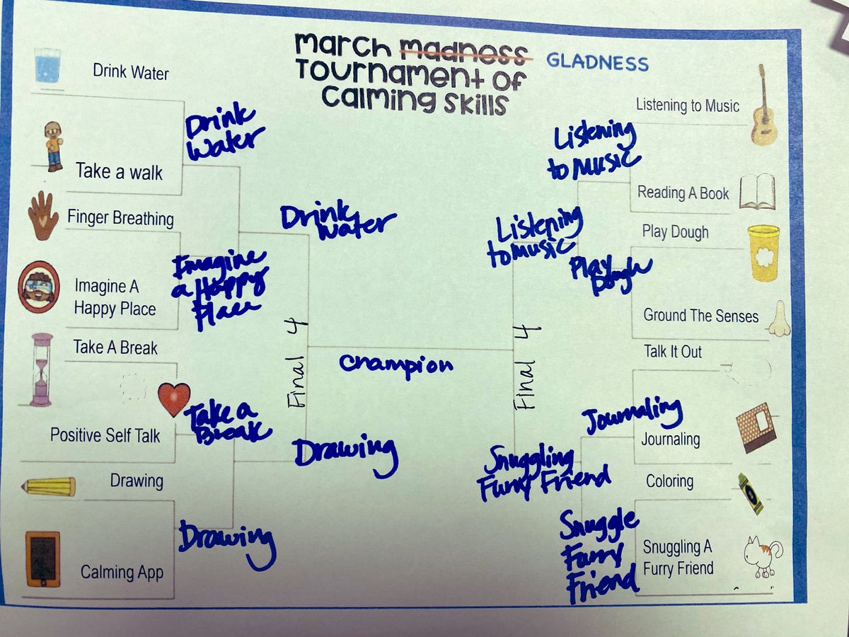 The WE Final 4  March Gladness brackets are set. Please check out our last matchups. We can't wait to see which calming skill will be crowned champion.  #BETHEWE #watchUSgrow