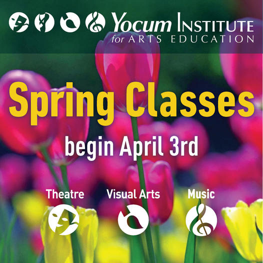 Our Spring Session Classes are KICK OFF NEXT WEEK! We offer a range of opportunities in visual art, theater, movement and music. Learn more and sign up at yocuminstitute.org