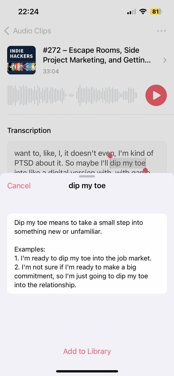 podlingoapp's tweet photo. Btw, dark mode is also supported.  Enjoy language learning in style, day or night! 😎✨

#PodLingo #indiedev https://t.co/M1GpYLcyew
