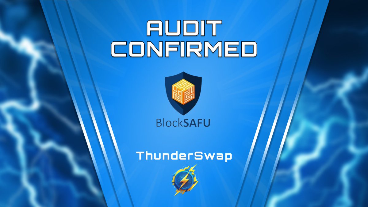 🛡️AUDIT CONFIRMED🛡️

We are thrilled to announce that our presales and $THUNDER token AUDIT has been successfully completed by @BlockSAFU!🚀
👇

private.presale.thunderswap.app
public.presale.thunderswap.app

blocksafu.com/project-detail…