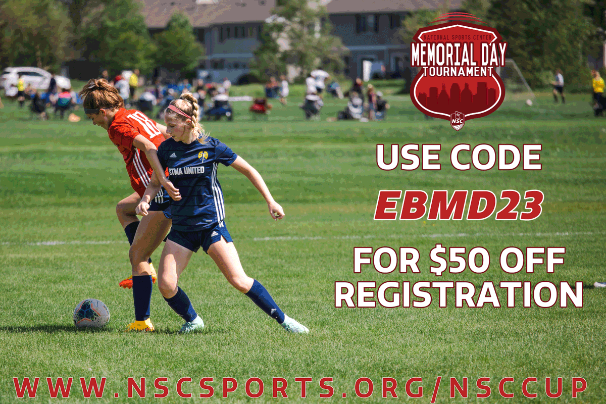 NSC_Sports's tweet photo. Did you know NSC Cup is one of the National Sports Center's longest-running tournaments? This year’s the big 2️⃣9️⃣, and we're celebrating with an early bird discount! Use code EBMD23 when you register before April 15 😎 
https://t.co/QaTLuXoTxO https://t.co/k6MSqjbSir