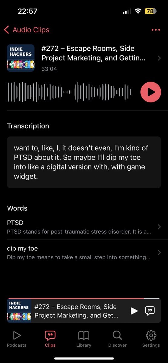 podlingoapp's tweet photo. Btw, dark mode is also supported.  Enjoy language learning in style, day or night! 😎✨

#PodLingo #indiedev https://t.co/M1GpYLcyew