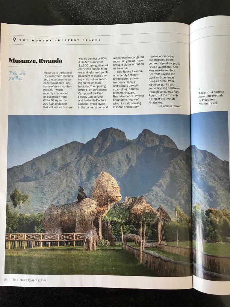 In case you missed it, Musanze was just named a great place to visit by Time magazine. And it’s about more than gorillas. #VisitRwanda 

time.com/6261838/musanz…
