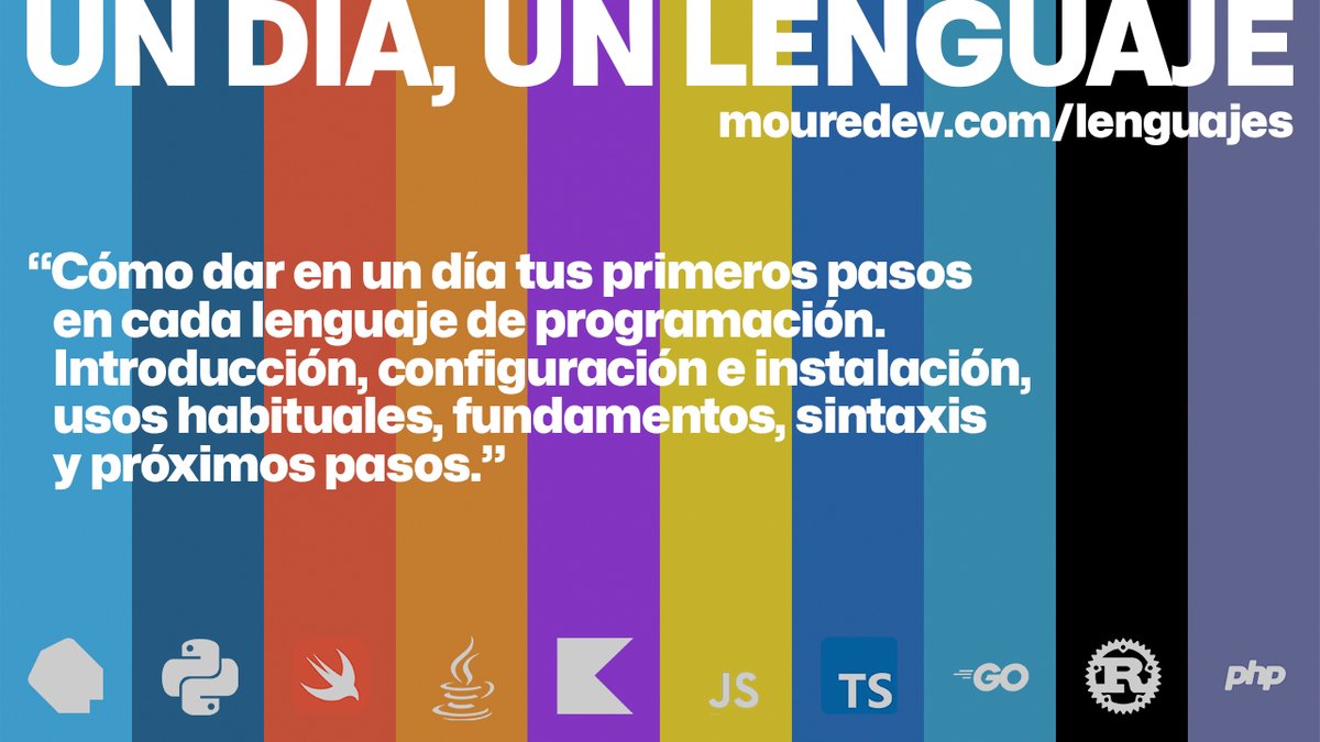 MoureDev's tweet image. ¡Aquí está mi nuevo curso de programación!

"Un día, un lenguaje"

Vamos a crear un lugar con los recursos necesarios para que cualquiera pueda dar sus primeros pasos en estos 10 lenguajes de programación.

Tienes toda la info en:
🔗 mouredev.com/lenguajes 

¿Qué te parece?