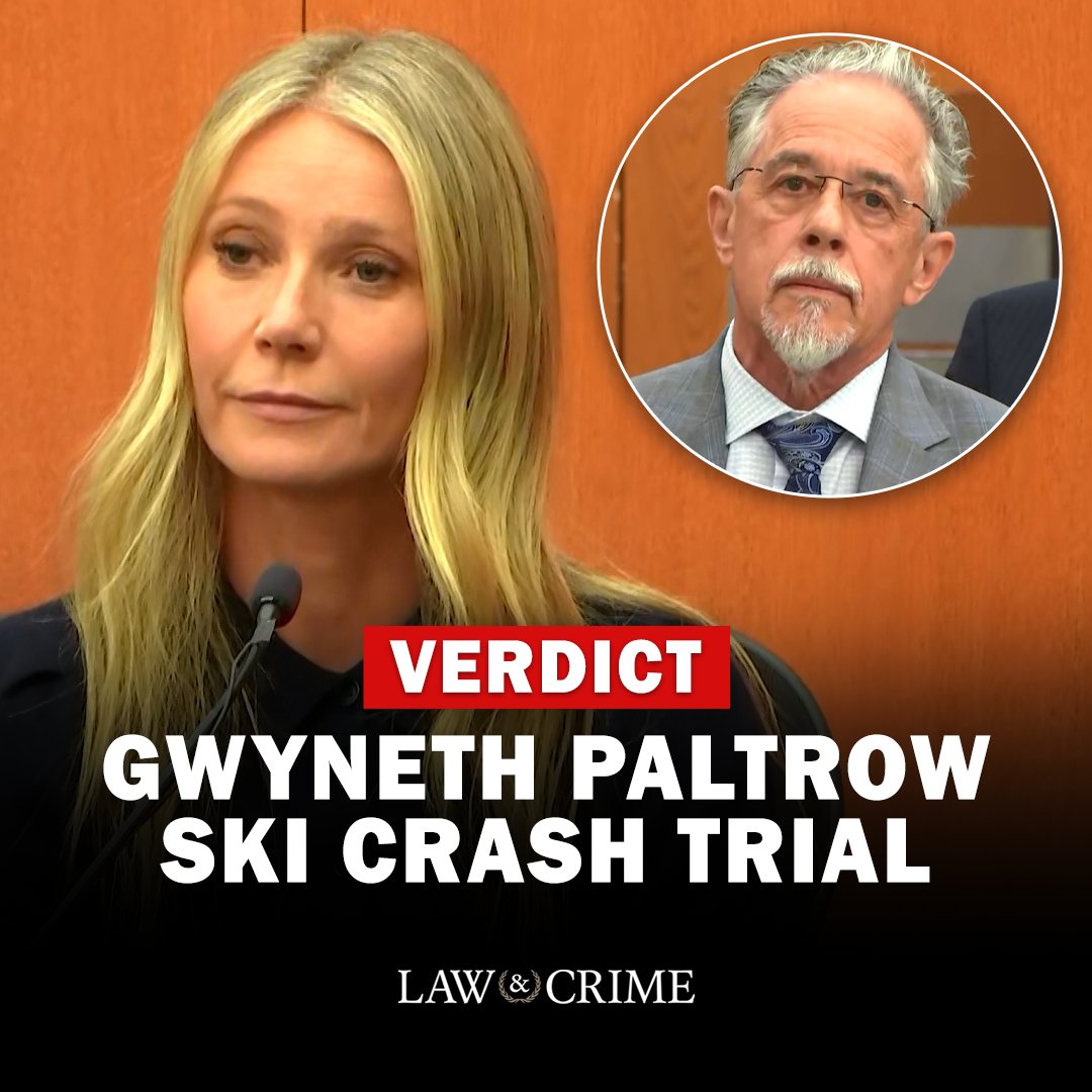 LawCrimeVerdict's tweet image. BREAKING: A verdict has been reached in Terry Sanderson v. #GwynethPaltrow in a ski collision that happened in 2016 at a ski resort in Utah.  WATCH LIVE: youtube.com/watch?v=q8nJiZ…
