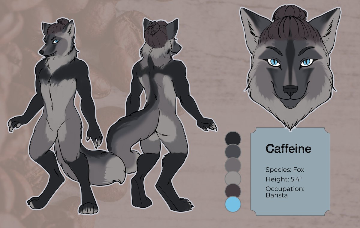 mitsene's tweet image. recently finished up this commission of a barista fox! #furryart #furryreference