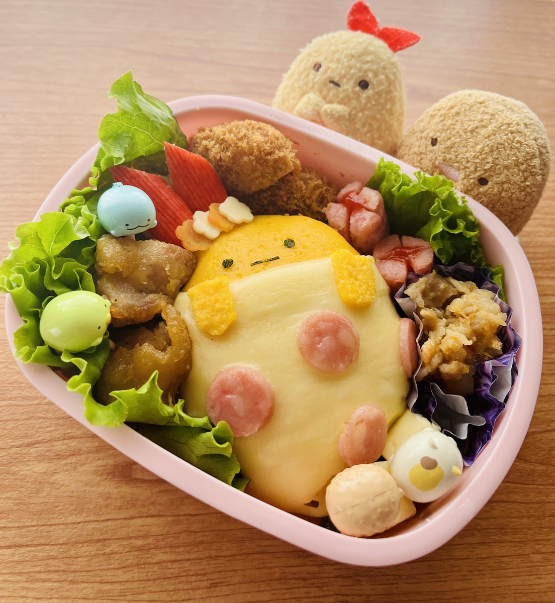 tontonkurashi's tweet image. これは娘用弁当。
 #すみっコぐらし好きな人と繋がりたい 
 #すみっコぐらし弁当