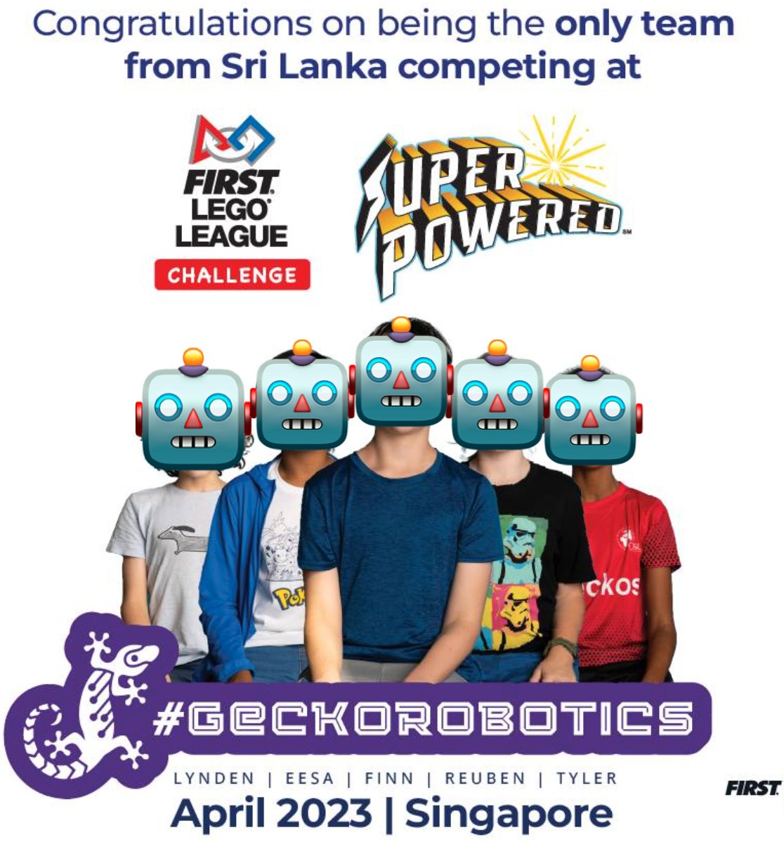 Good luck to our Robotics team this weekend in the <a href="/firstlegoleague/">FIRST LEGO League</a> competition. 
Huge congratulations to our robotics team leader for getting us to Singapore!