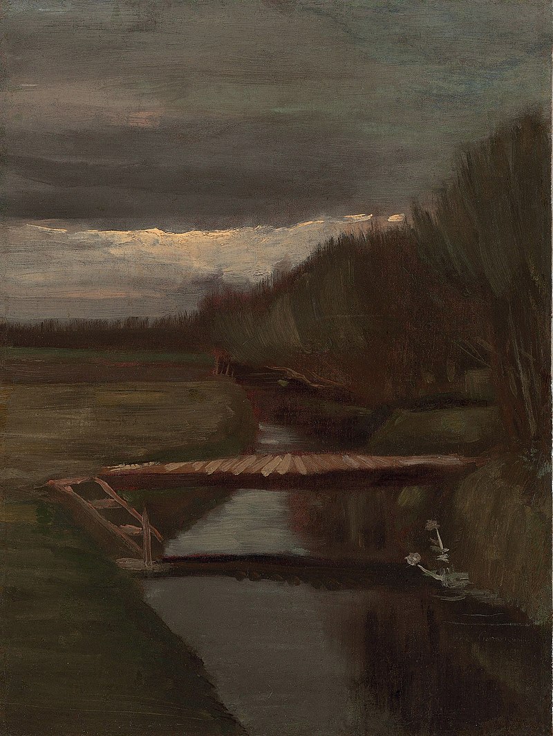 And his early landscapes, so much less vibrant and far darker than the van Gogh we're used to seeing