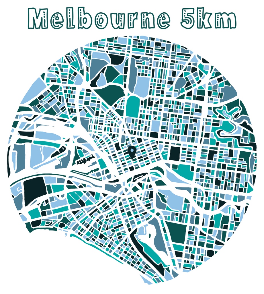 During lockdowns I found the concept of the 5km, 10km, 25km radius just fascinating. Everyone having their own invisible boundaries, taking bites out of the map. 
We don't often see round maps!