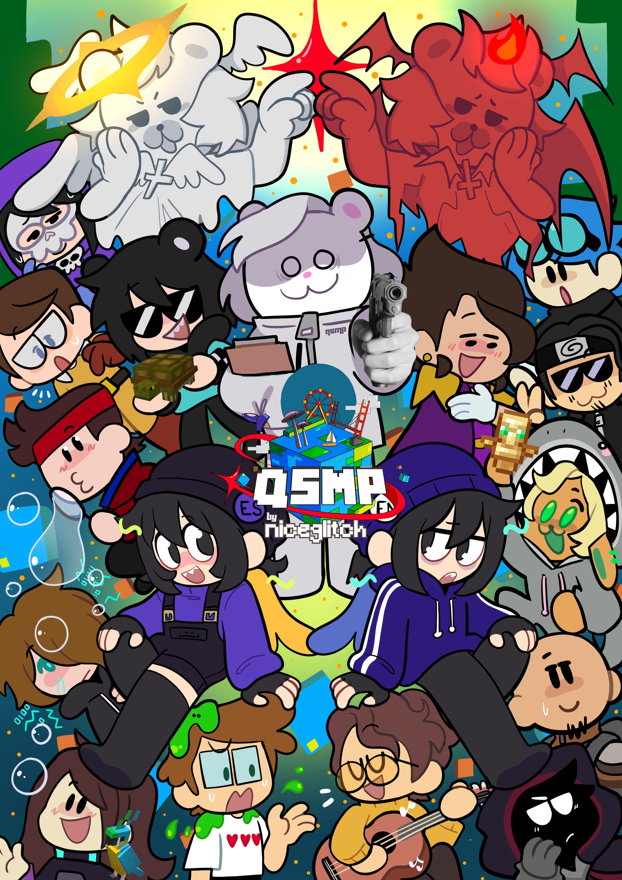 niceglitch on X: a bunch of egg kids! #qsmp #qsmpfanart   / X