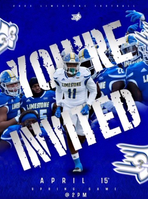 Quintrelle7's tweet photo. I will be at Limestone's Spring Game April 15th 💙! Thanks for the invite @CoachZBrunson https://t.co/slF44U6SdX