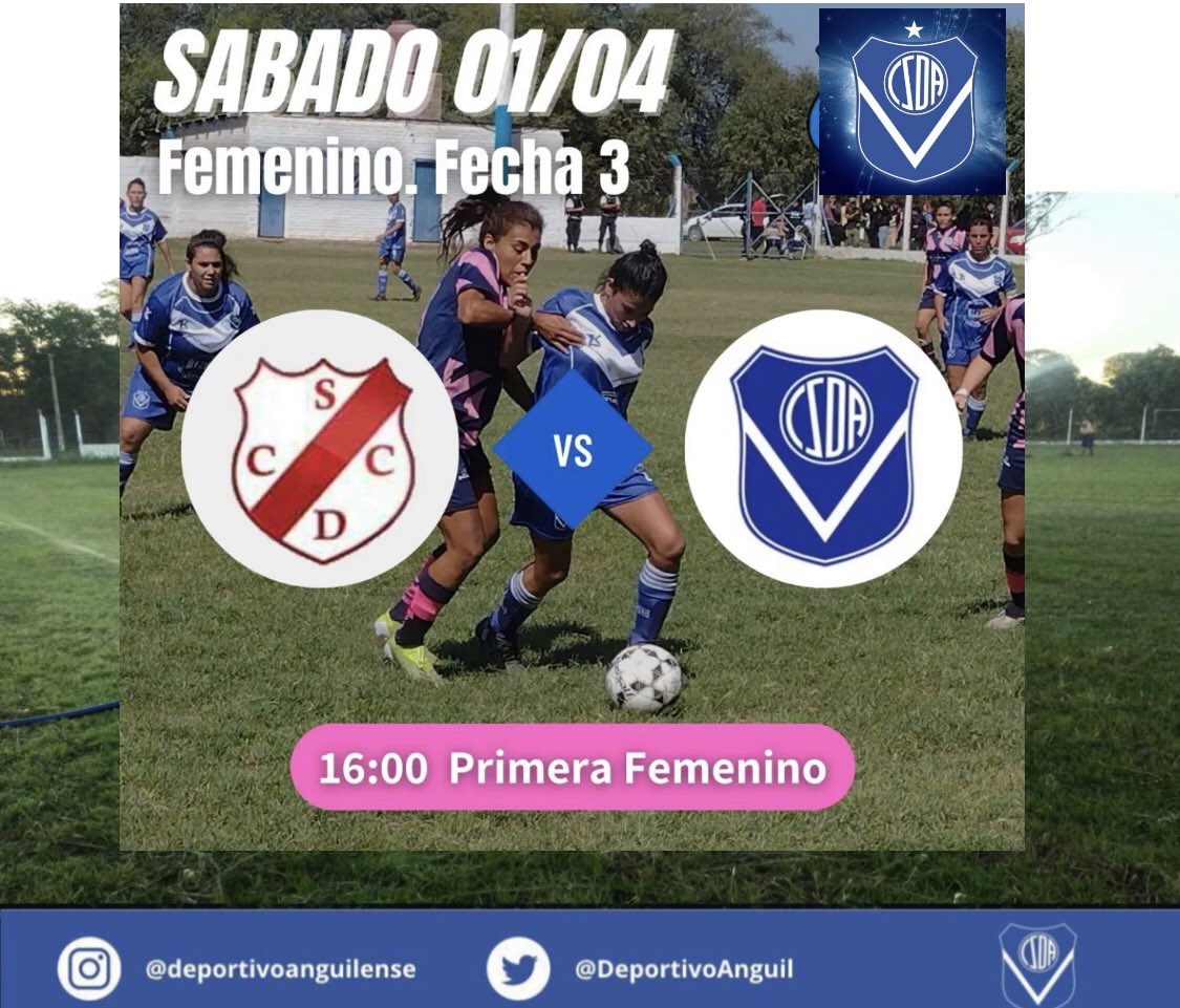 #AnguilenseFemenino⚽️ FECHA 3 

.
.
📲Por la Fecha 3 Las #Fantineras juegan de visitante en Victorina ante  @club_cochico .
.
.
🗓️ SÁBADO 01/04
⏱️ 16:00hs 
🏟️ Estadio Eduardo Aranda Valenzuela
.
.
.
.
#ELCLUBDELPUEBLO 🔵⚽️🔵