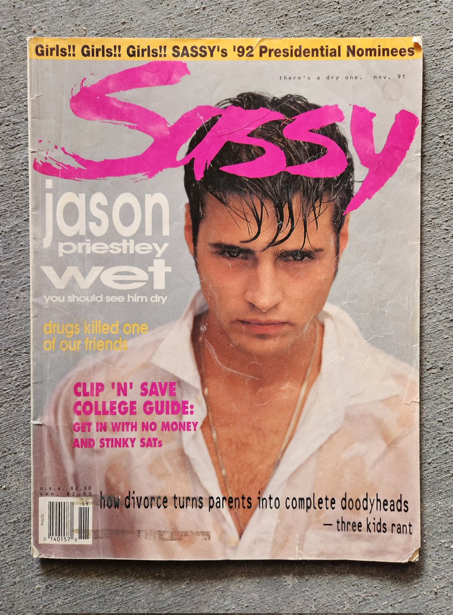 I present to you, one of my teen self's most treasured items - The Jason Priestley Wet issue of Sassy Magazine 💦😄 #heartthrob #thenineties #beverlyhills90210 #sassymagazine #jasonpriestley
