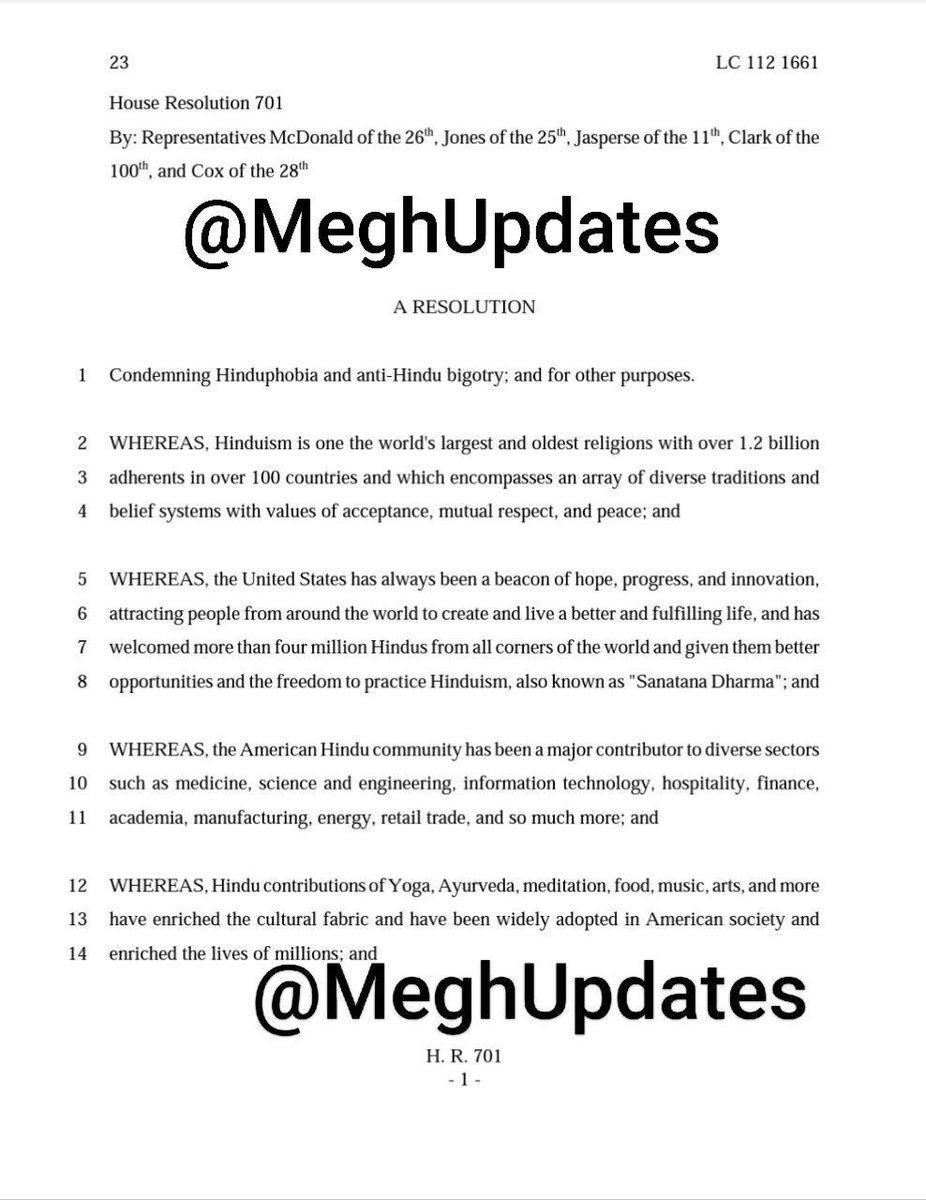 DefenseDagger's tweet photo. In a historic move, Georgia legislature passes the first ever County Resolution condemning #Hinduphobia and anti-Hindu bigotry!
The resolution recognized the contributions of Indian Americans and Hindu Americans in Georgia and called out the rising Hinduphobia around the country https://t.co/t3b0tn2QGq