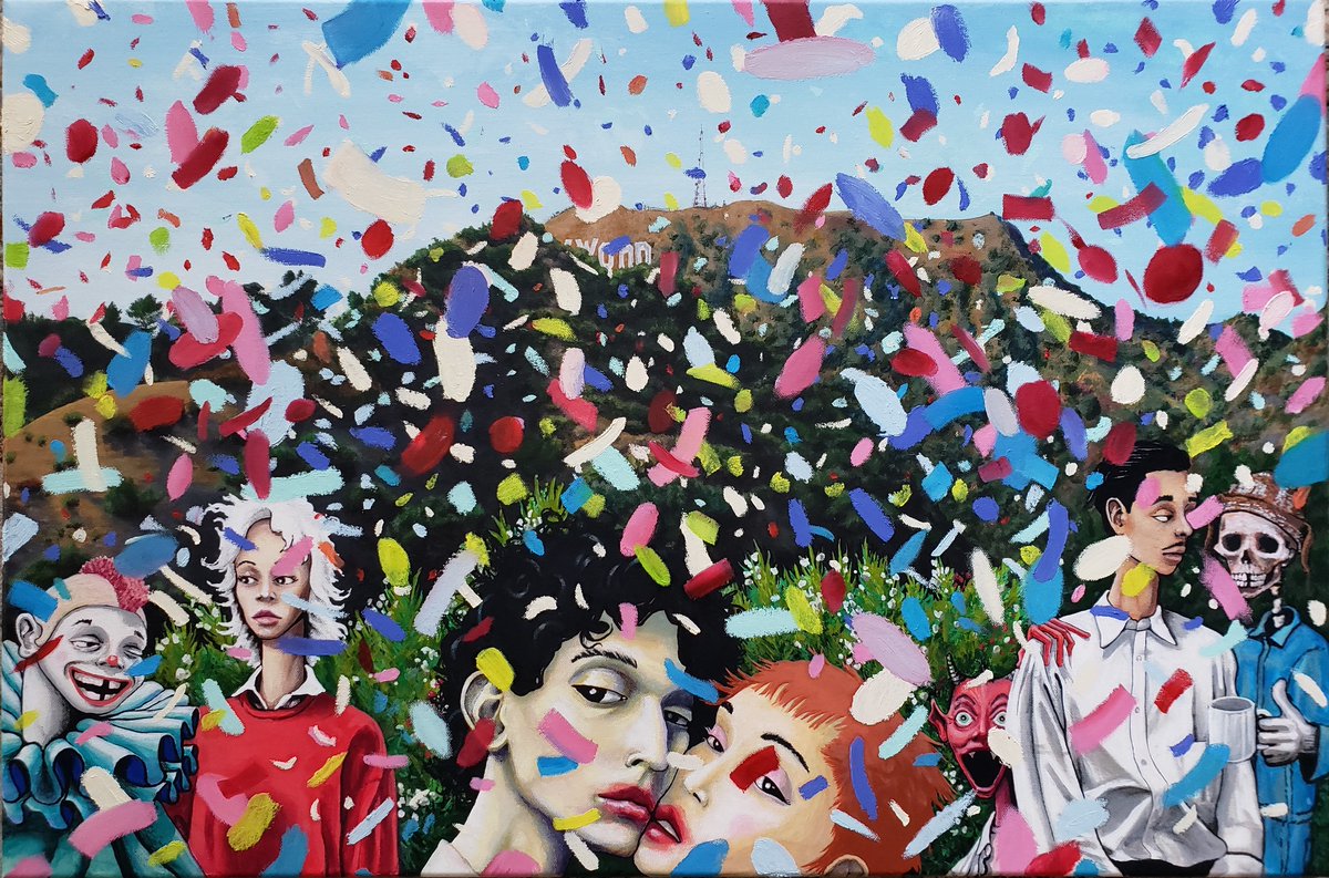 xandersebolt's tweet photo. Backyard Bride up Beachwood Drive 

acrylic and oil on canvas https://t.co/cVV37d1aVW