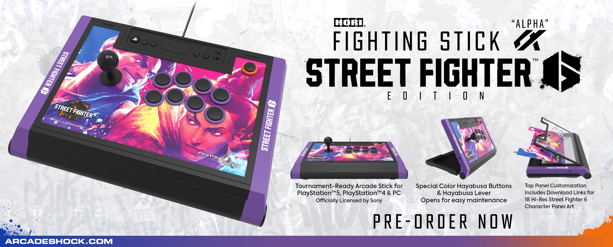 Hori anuncia Fighting Stick Street Fighter 6 para PS5, PS4 e PC