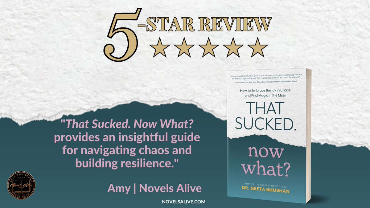 5-STAR REVIEW⭐️⭐️⭐️⭐️⭐️: THAT SUCKED. NOW WHAT? by Neeta Bhushan @NeetaBhushan @RABTBookTours @hayhouse 

👉THAT SUCKED. NOW WHAT? provides an insightful guide for navigating chaos and building resilience. tinyurl.com/nn9a8ptc #selfhelp #bookreview #books #book #reading #read