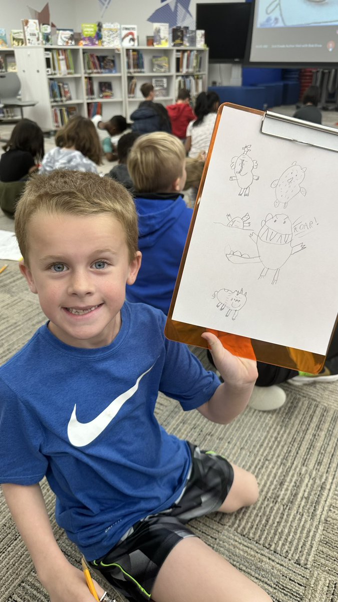 ErickaHamilton0's tweet photo. Our virtual author visit with Bob Shea didn’t disappoint!  We loved hearing him read , Who Wet My Pants!! He’s so funny and entertaining!  The students @PISDJohnsonElem even learned how to draw some of the characters from his books!!!  @PISD_Libraries #JohnsonAllStars https://t.co/GAbJdHozow