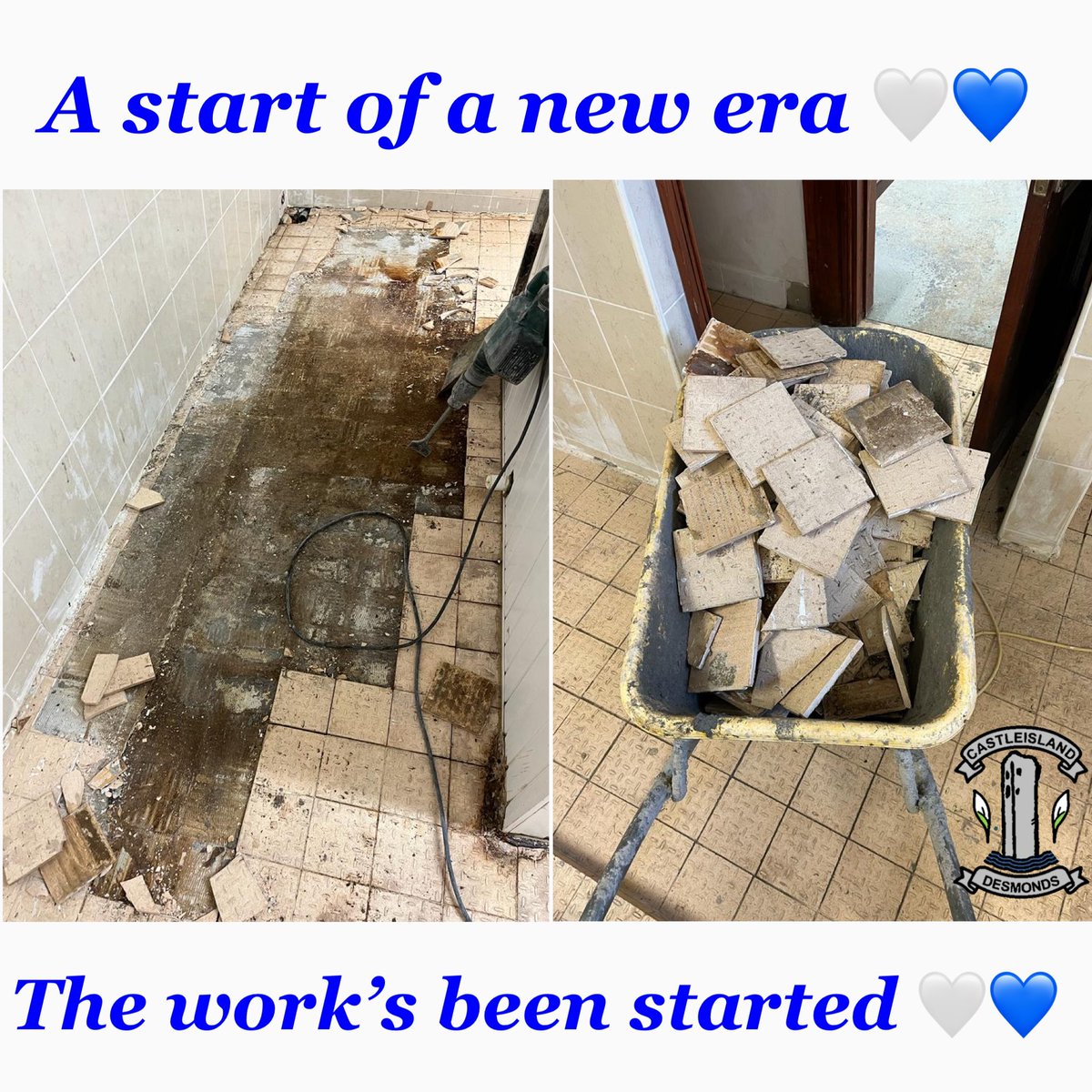 GaaDesmonds's tweet photo. Thanks 🙏🏻 to everyone for supporting the Desmond’s Club, as we start a new chapter in the club’s history ( Showers & Shop) This is where your sponsorship money goes into. All products bought locally and tradesmen are local #ShoplocalStayLocal 🤍💙 https://t.co/HaJE2vw1lL