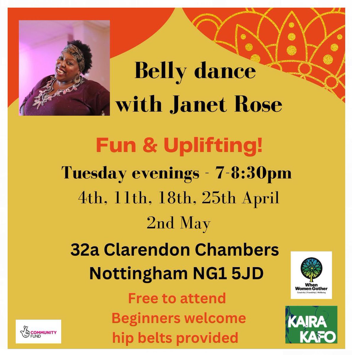 Belly dance with Janet Rose 🌹 Free to attend and lots of fun 💗 #Nottingham