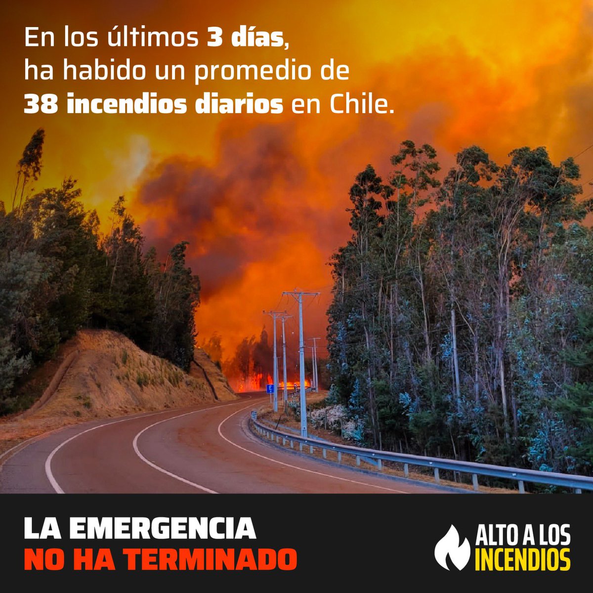 LO DECIMOS UNA Y OTRA VEZ: LA EMERGENCIA NO HA TERMINADO.

Cada día hay incendios 🔥 que terminan con vidas e ilusiones de familias enteras. 

También arrasan con la naturaleza y los animales.

#nomásincendios #altoalfuego #altoincendios