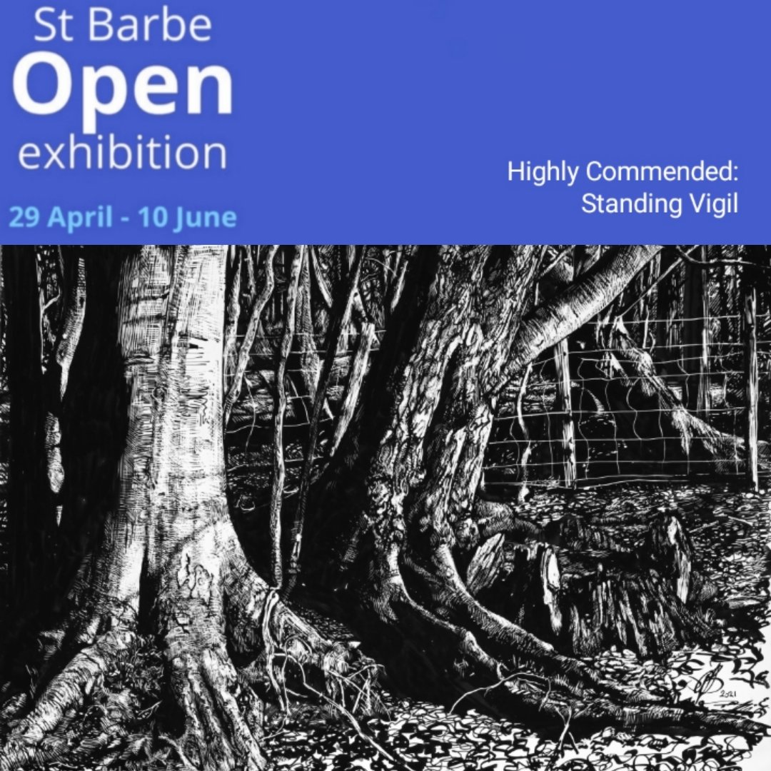 Absolutely delighted to discover this morning that, not only were two of my drawings selected for the @stbarbemuseum Open Exhibition but Standing Vigil was also Highly Commended!

#openexhibiton #anartistslife #newforest #treedrawing #highlycommended