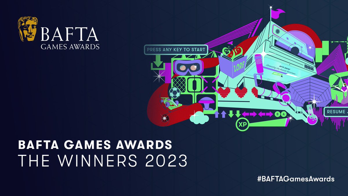 BAFTAGames's tweet photo. Congratulations to all of tonight's incredible #BAFTAGamesAwards winners! 🎮

Check out the full list of winners here: https://t.co/qFqOYkyoig 👈 https://t.co/ANxzMkxic5
