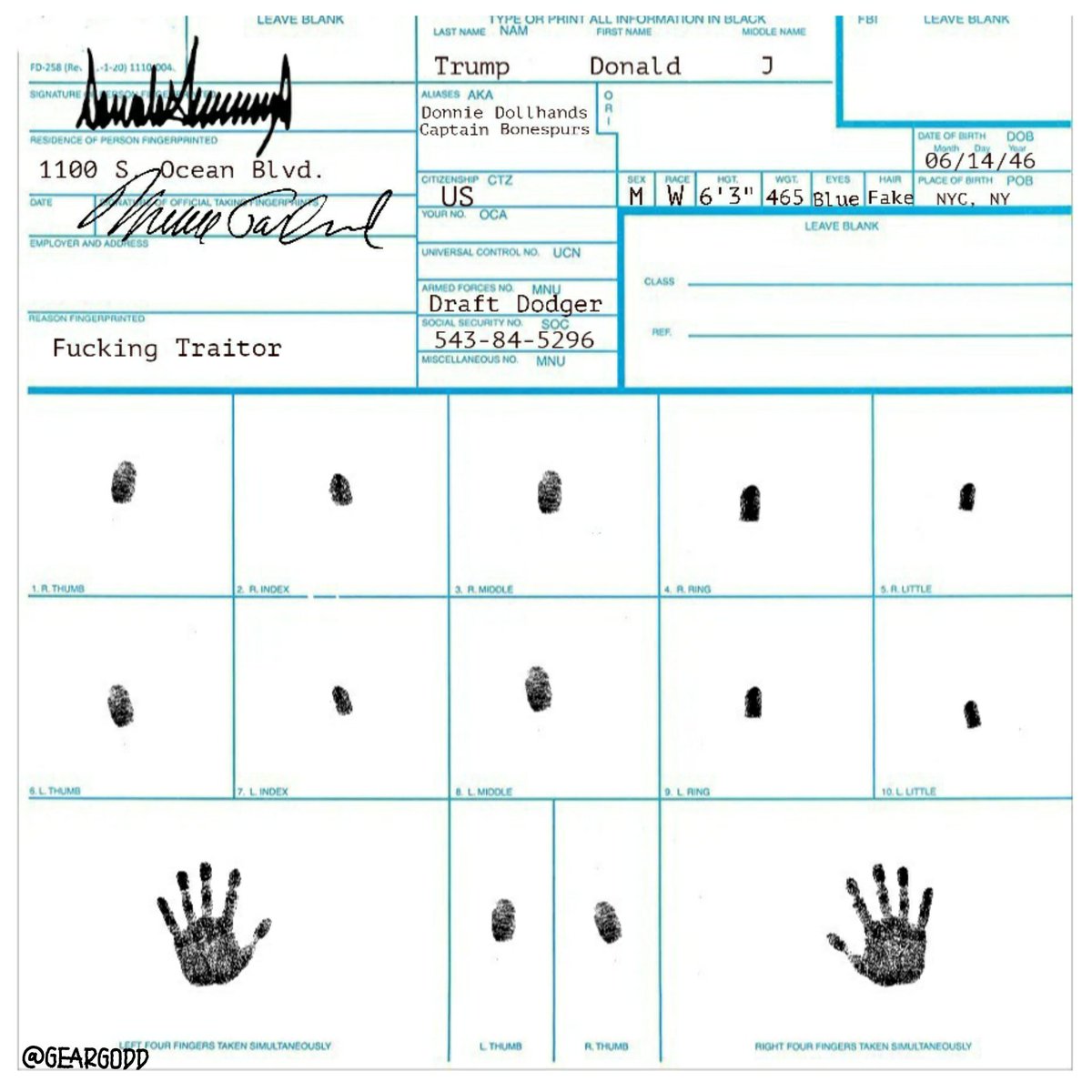 I'm sure Trump's fingerprint card will confirm a few things..🤔🤏