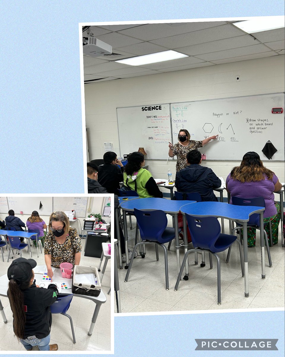 EISDSpecial's tweet photo. I always enjoy observing Ms Ybarra’s high energy and hands on lessons at Memorial HS. Today, our scholars were exploring and identifying different ways to classify polygons. Students were  counting sides, measuring angles, &amp; comparing side lengths. @DT_EISDSpecEd @DrH_OnTheEdge https://t.co/SXHrAraMA2