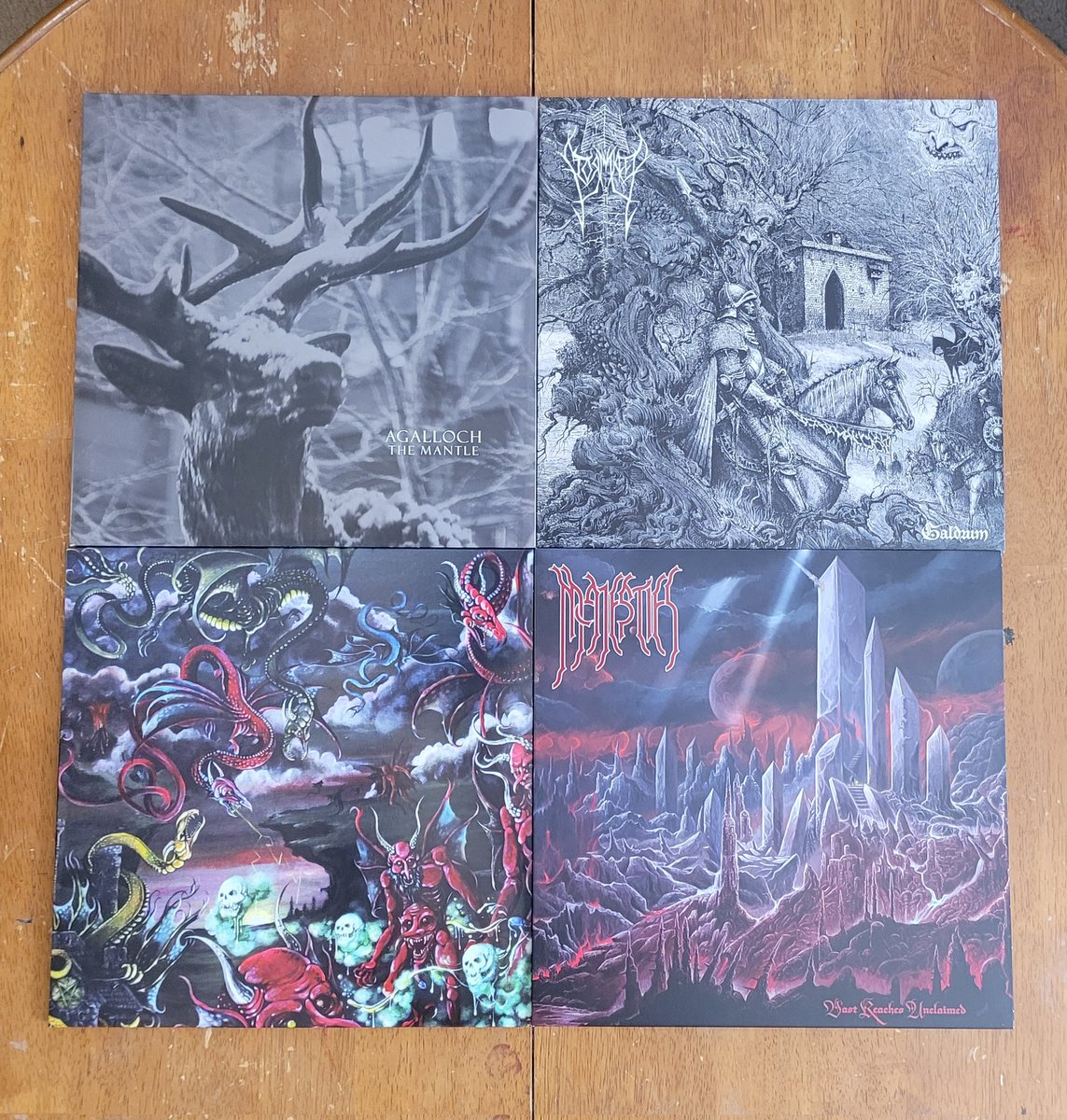 peartnoy's tweet photo. Awesome birthday yesterday. Celebrated by going to my favorite record store today. Luck was on my side finally found one of the best albums of all time on vinyl, "The Mantle" by Agalloch. Also found one my favorite bourbons. #agalloch #daeva #stormkeep #majesties #blantons https://t.co/5pMTljXYOX