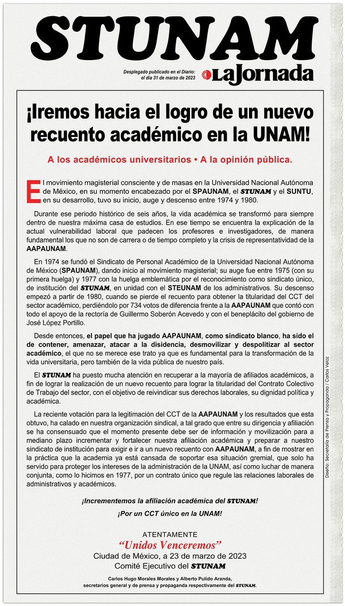Unión General de Trabajadores de México en la UNAM (@ugtm_unam) on Twitter photo 
