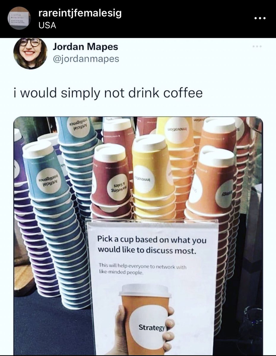 IntjRare's tweet photo. Never have I second guessed my coffee addiction so quickly. 😧

#mbti #mbtitypes #intjwoman #intjfemale #intj #intjmemes #unicorn #introvert #introvertmemes #intjquotes #rintjf #introvertproblems #sololife #nevermind #notalk #coffee #nothanks #iquit #pass https://t.co/ydoOtqce5Y